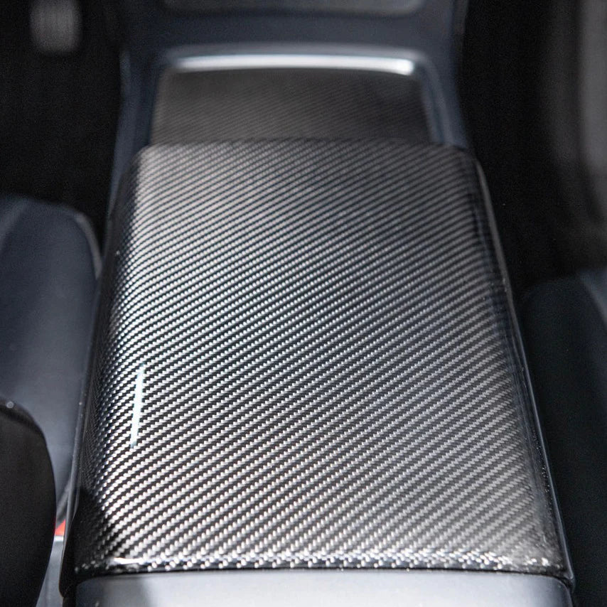 Zero E 2020-2023 Tesla Model 3 & Y Carbon Fiber Center Armrest Cover